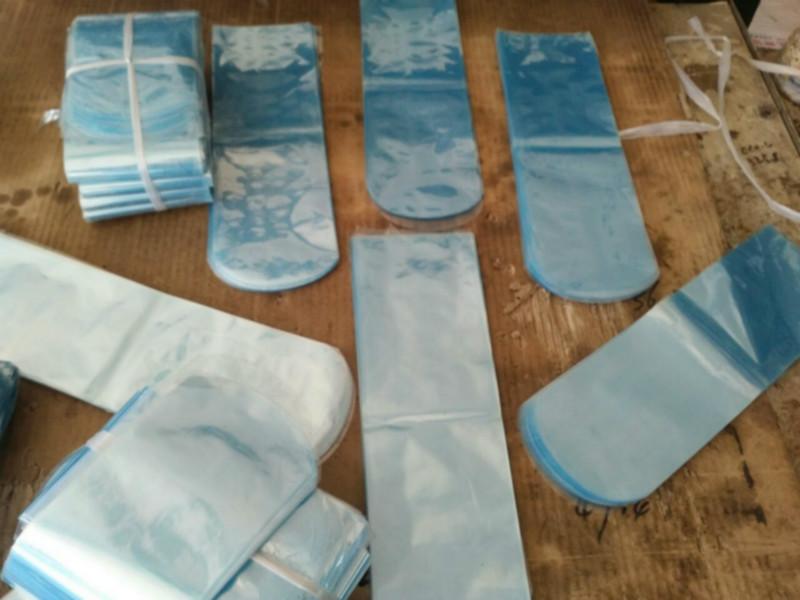 供应蓝色透明PVC热收缩袋平口袋收缩膜