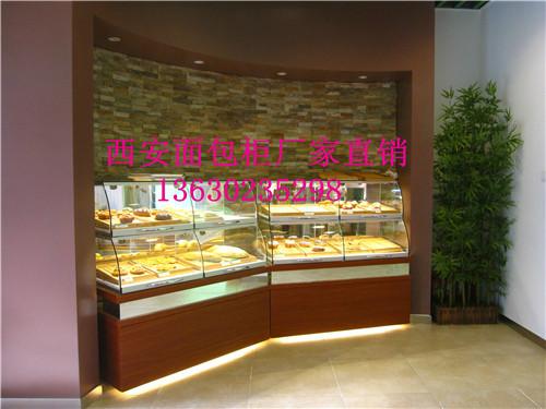 供应银川市面包展示柜定做，面包中岛柜批发，银川市面包货架供应厂家。