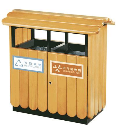 供应用于垃圾收集的厂家直销德阳街道钢木分类垃圾桶图片